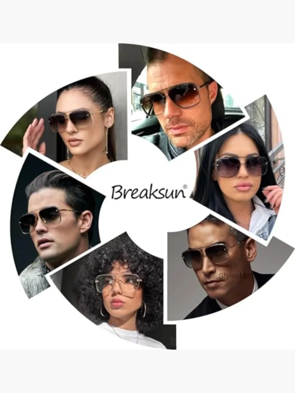 Oversized Square Aviator Sunglasses Metal Frame Tinted Lens Unisex